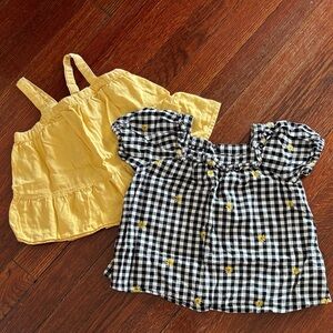 Old Navy Yellow and Black Gingham Kids Tops